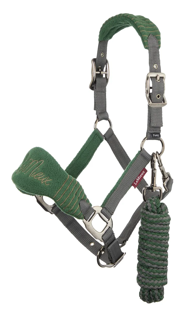 LeMieux Vogue Headcollar Leadrope Set Hunter Green/Grey